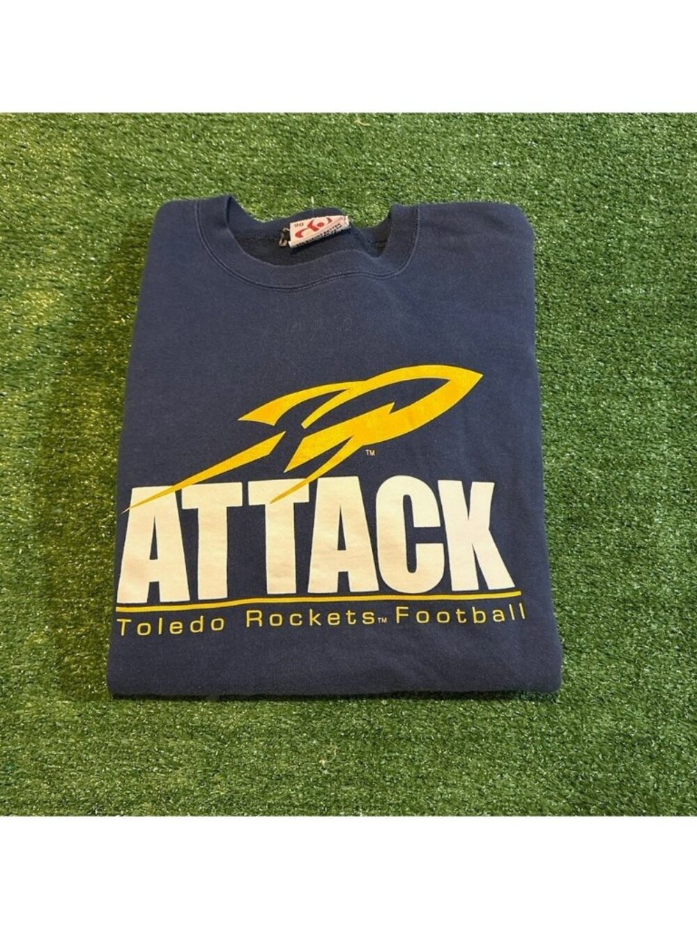 Vintage Toledo Rockets sweatshirt mens medium blue yellow football crewneck Y2K